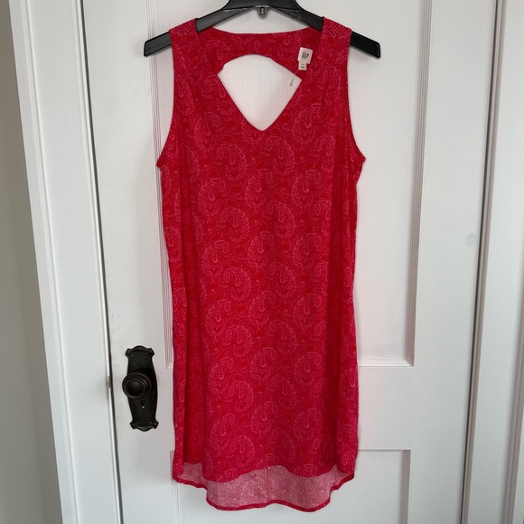 GAP Dresses & Skirts - NWT GAP | Pink Paisley V Neck Sundress Cutout Back Sleeveless Dress Rayon